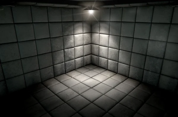 Kipárnázott cellában piszkos Spotlight — Stock Fotó