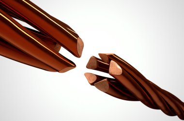 Copper Wire Strands Disconnected clipart