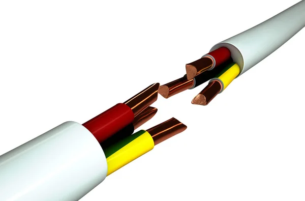 Elektromos kábel vágott — Stock Fotó