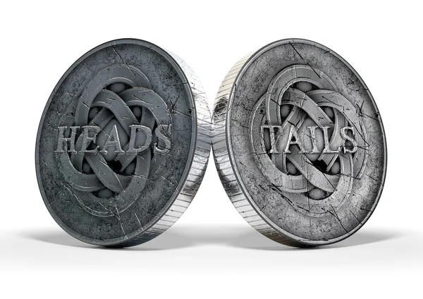 Monedas antiguas cabezas y colas — Foto de Stock