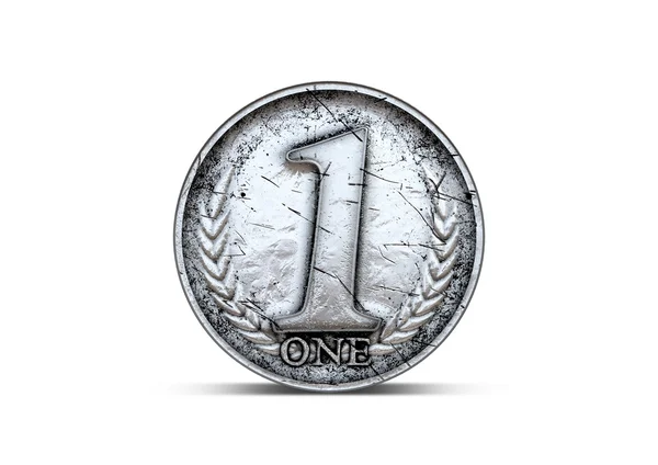 Münze Nummer eins — Stockfoto
