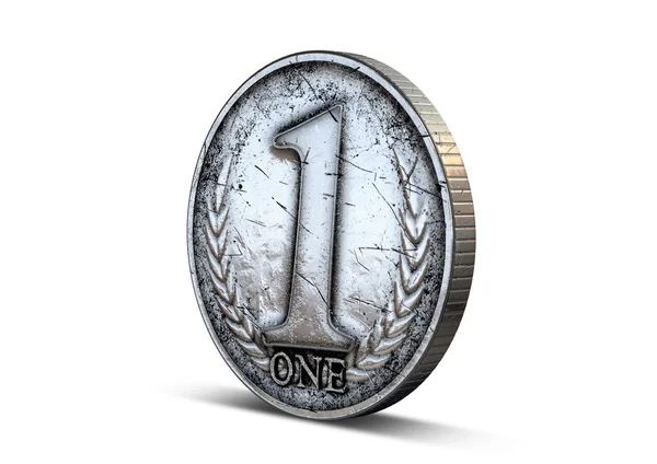 Münze Nummer eins — Stockfoto