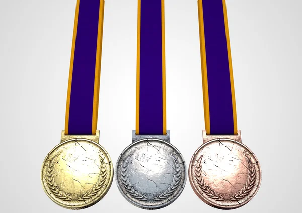 First Second And Third Medals — Stock Photo, Image