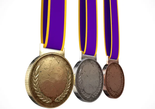 Första andra och tredje medaljer — Stockfoto