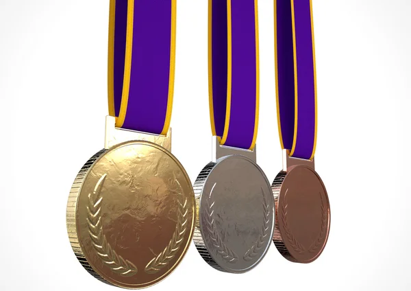 Första andra och tredje medaljer — Stockfoto