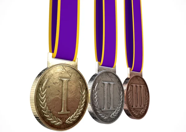 Första andra och tredje medaljer — Stockfoto