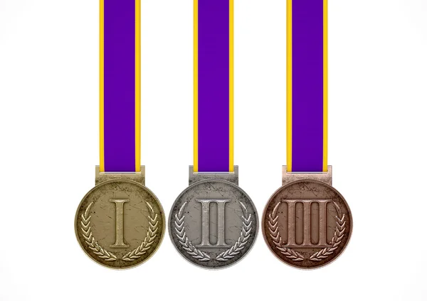 Primeira segunda e terceira medalhas — Fotografia de Stock