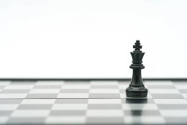 King Chess Umístěn Šachovnici Použití Jako Pozadí Obchodní Koncept Strategie — Stock fotografie