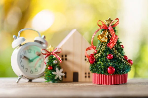 Árvore Natal Miniatura Celebre Natal Dezembro Todos Anos Usando Como — Fotografia de Stock