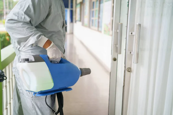 Spruzzatori Disinfettanti Germi Che Aderiscono Sugli Oggetti Sulla Superficie Prevenire — Foto Stock