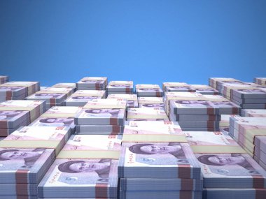 İran 'ın parası. İran riyal faturaları. IRR banknotları. 50.000 riyal. İş, finans, haber geçmişi.