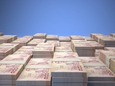 Tayland parası. Tayland baht faturaları. THB banknotları. 100 baht. İş, finans, haber geçmişi.