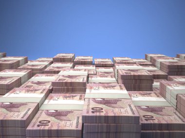 Brezilya parası. Brezilya gerçek banknotları. BRL banknotları. 10 real. İş, finans, haber geçmişi.