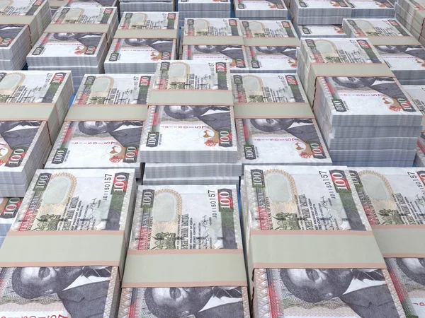 Geld Aus Kenia Kenianische Schilling Scheine Kes Banknoten 100 Schilling — Stockfoto