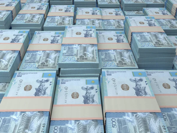 カザフスタンのお金 カザフスタンは紙幣を入札する Kzt銀行券 ５００ドルだ ビジネス ニュースの背景 — ストック写真