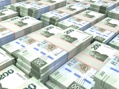 Meksika parası. Meksika pezosu. MXN banknotları. 200 peso. İş, finans, haber geçmişi.