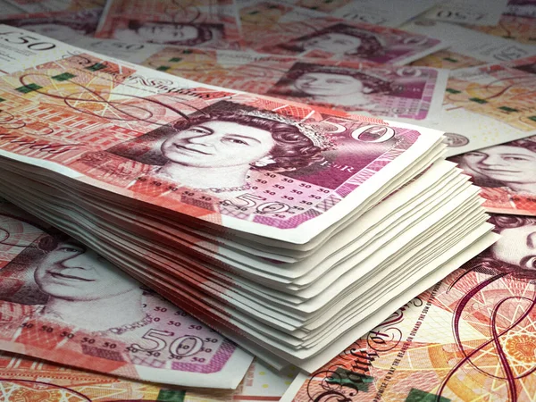 Гроші Великої Британії Паперові Рахунки Банкноти Gbp Фунтів Бізнес Фінанси — стокове фото
