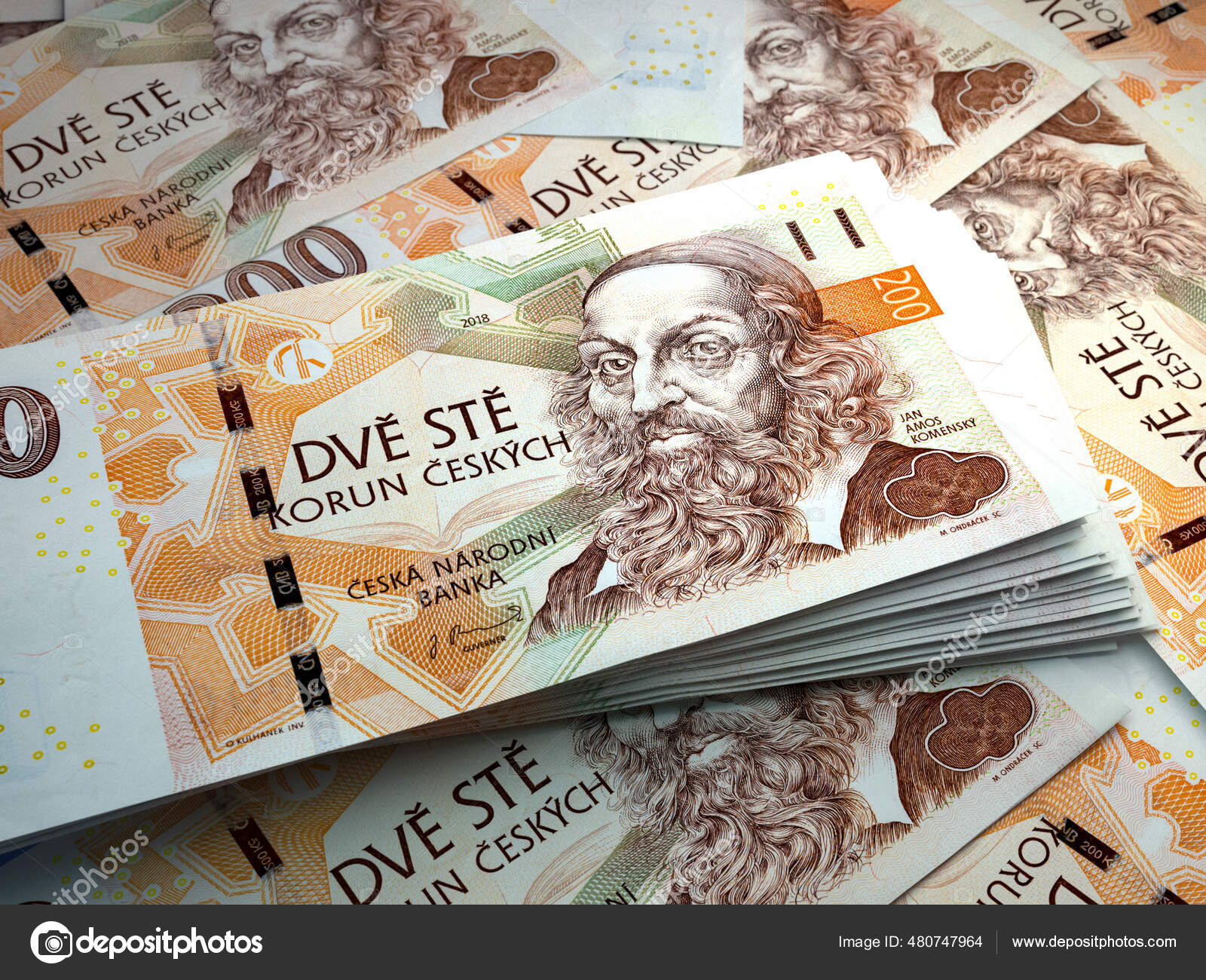 Money Czech Republic Czech Koruna Bills Czk Banknotes 200 Business — Stock  Photo © MaksymKapliuk #480747964