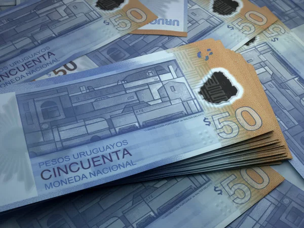 Geld Aus Uruguay Uruguayische Peso Scheine Uyu Banknoten Pesos Unternehmen — Stockfoto