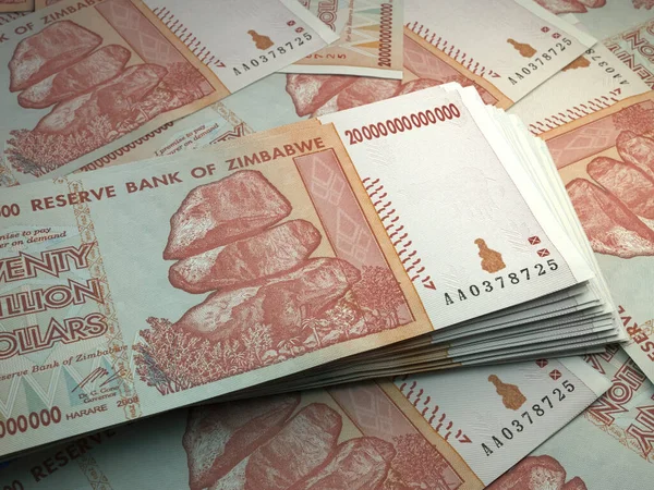 Dinero Zimbabue Billetes Dólar Zimbabue Billetes Zwl Billones Dólares Negocios — Foto de Stock