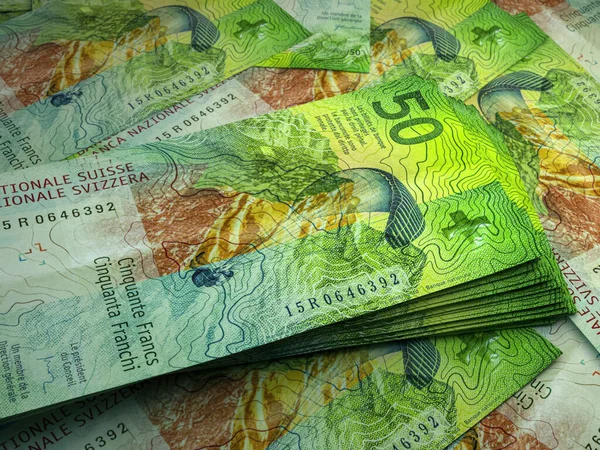 Χρήματα Της Ελβετίας Ελβετικά Φράγκα Χαρτονομίσματα Chf Φράγκα Επιχειρήσεις Οικονομικά — Φωτογραφία Αρχείου