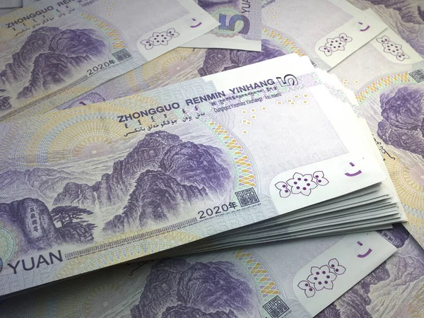 Money of China. Chinese renminbi bills. CNY banknotes. 5 yuan. Business, finance, news background.