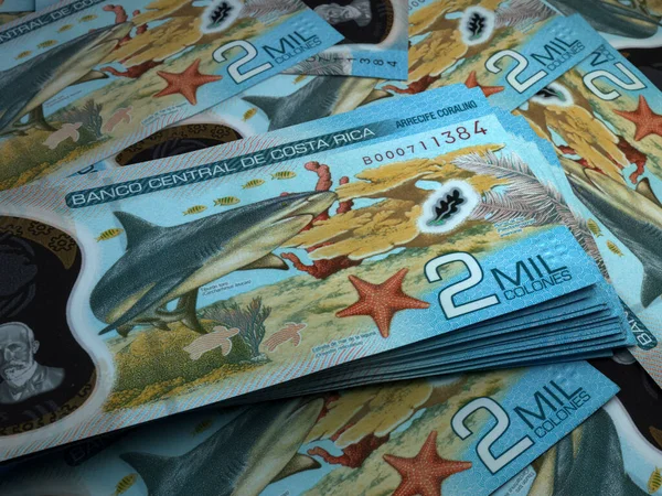 Гроші Коста Рики Коста Риканська Біржа Банкноти Crc 2000 Куль — стокове фото