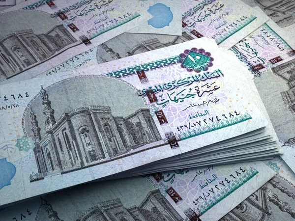 Money of Egypt. Egyptian pound bills. EGP banknotes. 10 pounds. Business, finance, news background.