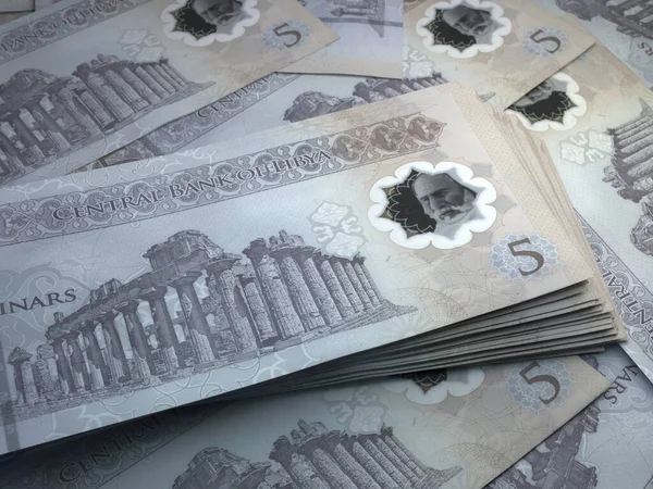 Гроші Лівії Лівійський Динар Банкноти Lyd Динарів Бізнес Фінанси Новини — стокове фото