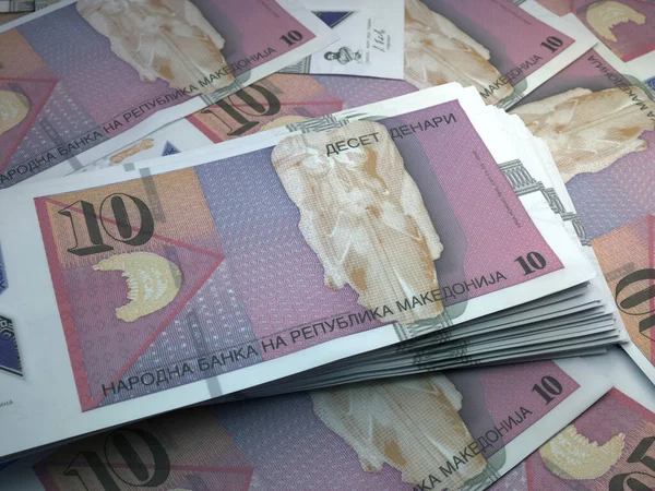 Гроші Македонії Македонські Денари Банкноти Mkd Денарів Бізнес Фінанси Новини — стокове фото