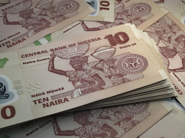 Dinero Nigeria Billetes Nigerianos Naira Billetes Ngn Polímeros Negocios Finanzas — Foto de Stock
