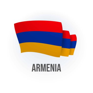 Ermenistan 'ın vekil bayrağı. Ermeni bayrağı sallıyor. Vektör illüstrasyonu.