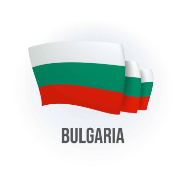 Bulgaristan 'ın vektör bayrağı. Bulgar bayrağı sallıyor. Vektör illüstrasyonu.