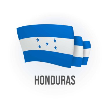 Honduras 'ın vektör bayrağı. Honduras bayrağı sallıyor. Vektör illüstrasyonu.