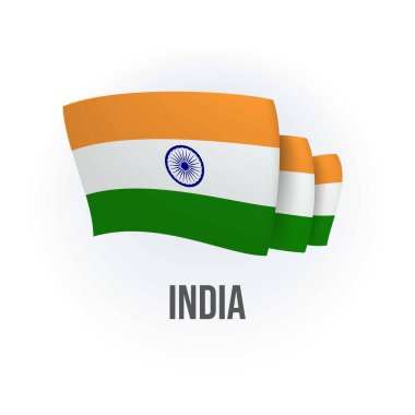 Hindistan 'ın vektör bayrağı. Kızılderili bayrağı sallıyor. Vektör illüstrasyonu.