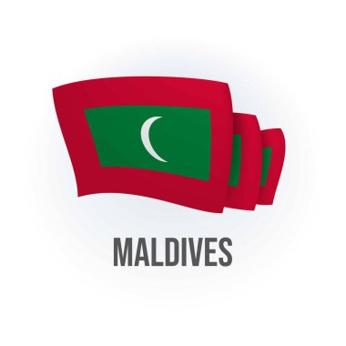 Maldivler 'in vektör bayrağı. Maldivler bayrak sallıyor. Vektör illüstrasyonu.
