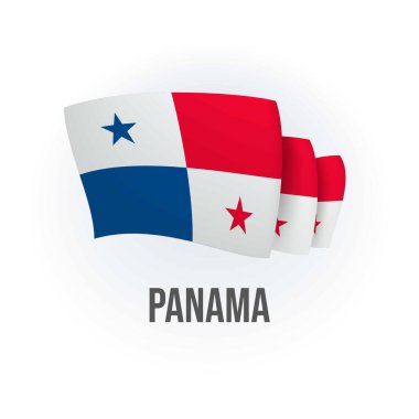 Panama 'nın vektör bayrağı. Panama bayrağı sallıyor. Vektör illüstrasyonu.