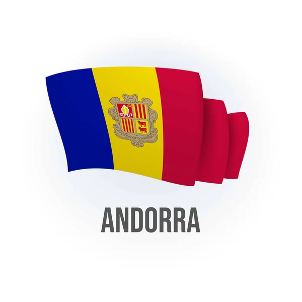 Vector Flag Andorra Andorran Waving Flag Vector Illustration — Stock Vector