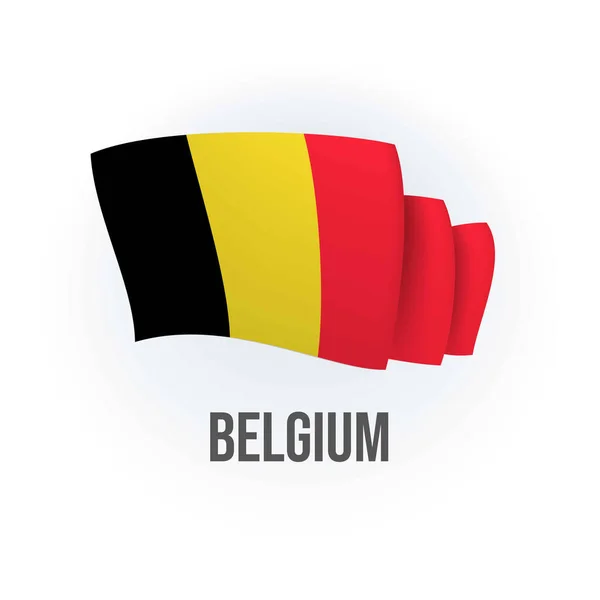 Bandiera Vettoriale Del Belgio Sventola Bandiera Belga Illustrazione Vettoriale — Vettoriale Stock
