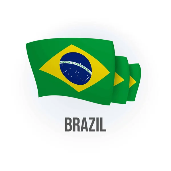 Bandeira Vetorial Brasil Bandeira Acenando Brasileira Ilustração Vetorial —  Vetores de Stock