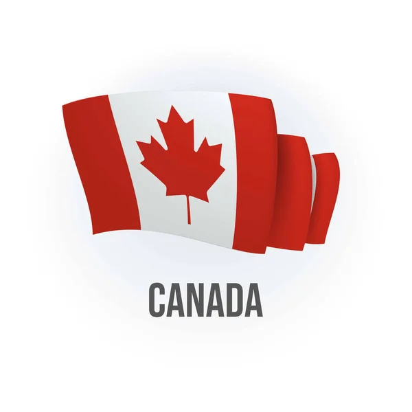 Vector Flag Canada Canadian Waving Flag Vector Illustration — Stockový vektor