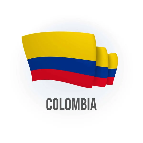 Vector Flag Colombia Colombian Waving Flag Vector Illustration — Stock Vector