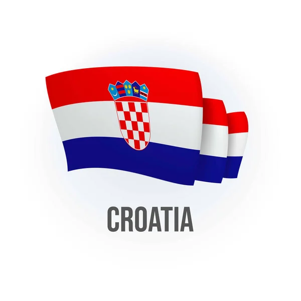 크로아티아의 국기흔들기 일러스트 — 스톡 벡터
