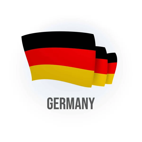 德国的矢量旗帜 德国飘扬的国旗 矢量说明 — 图库矢量图片