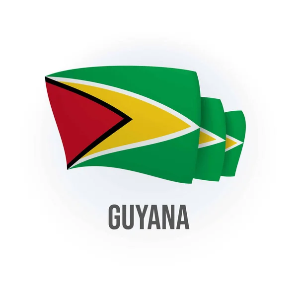 Guyana Vektorzászló Guyanai Lengő Zászló Vektorillusztráció — Stock Vector