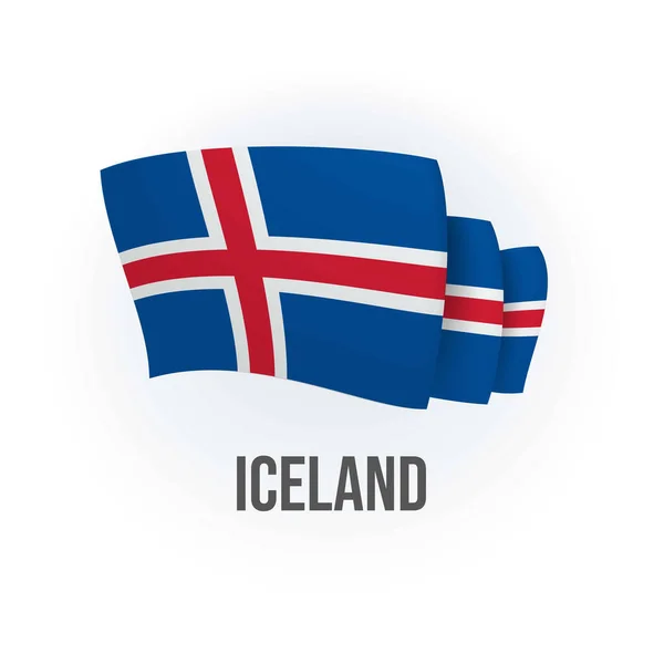 Bandera Del Vector Islandia Islandia Ondeando Bandera Ilustración Vectorial — Archivo Imágenes Vectoriales