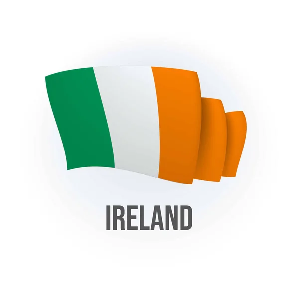 Vector Flag Ireland Irish Waving Flag Vector Illustration — Stock Vector