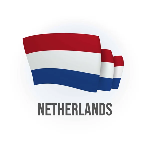 Vektorfahne Der Niederlande Holländer Schwenken Flagge Vektorillustration — Stockvektor