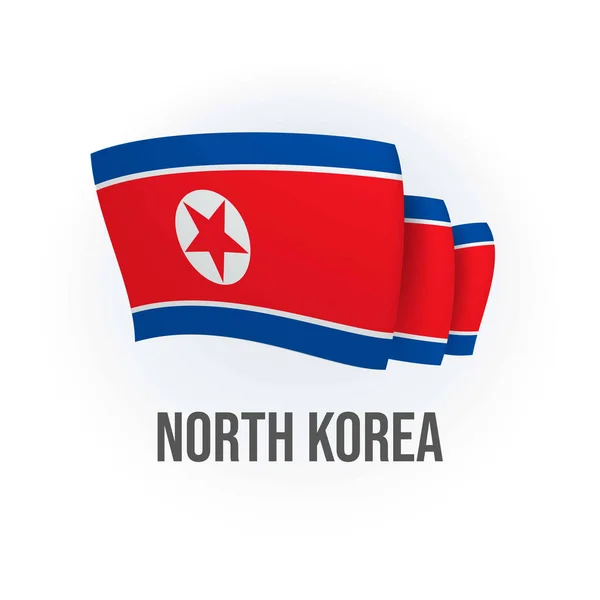 Bandera Del Vector Corea Del Norte Bandera Norcoreana Ondeando Ilustración — Vector de stock