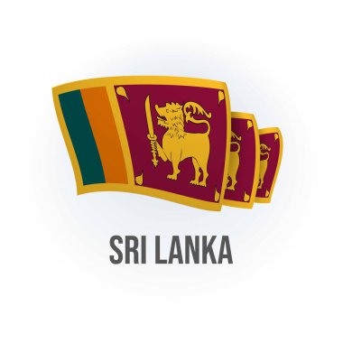 Sri Lanka 'nın vektör bayrağı. Sri Lanka bayrağı sallıyor. Vektör illüstrasyonu.